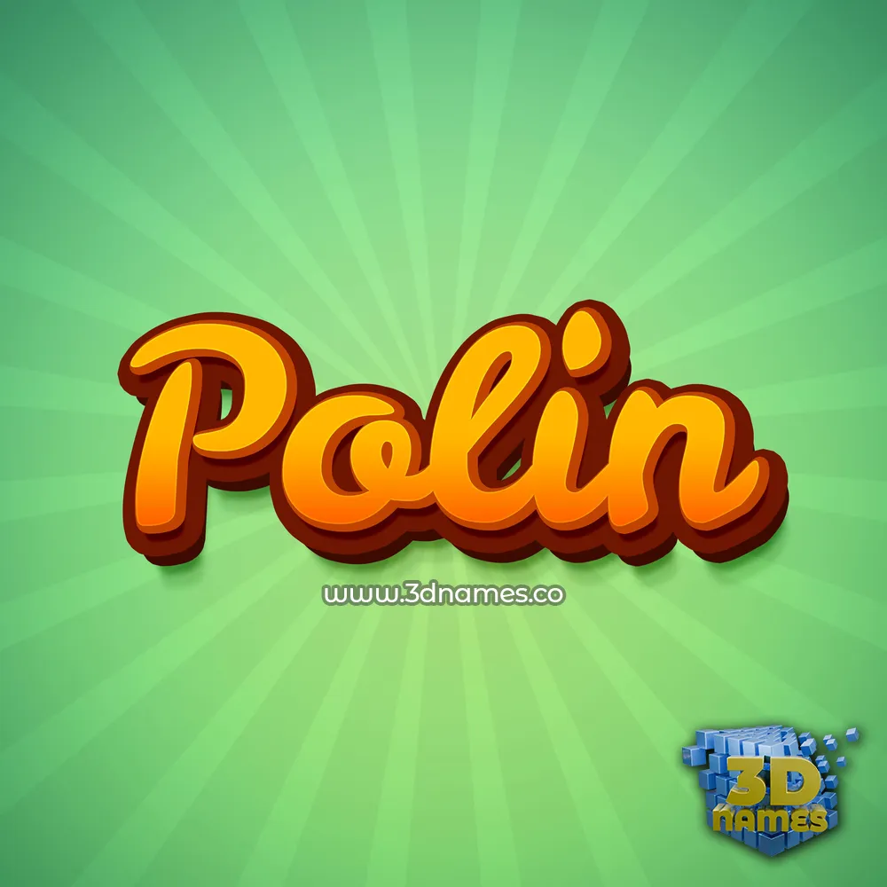 polin in Green Rays style - 3D name wallpaper