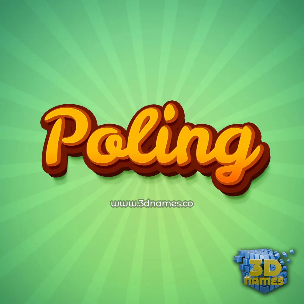 poling in Green Rays style - 3D name wallpaper