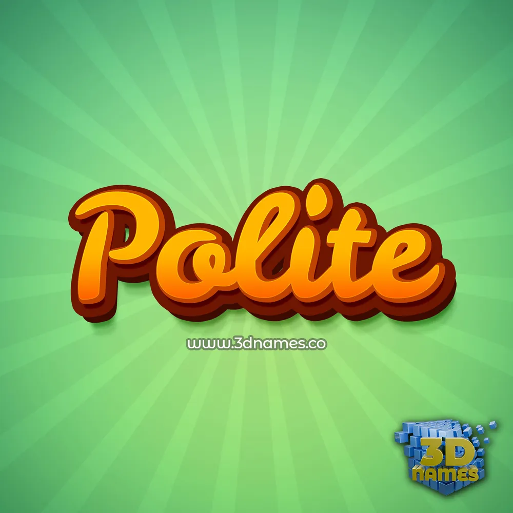 polite in Green Rays style - 3D name wallpaper