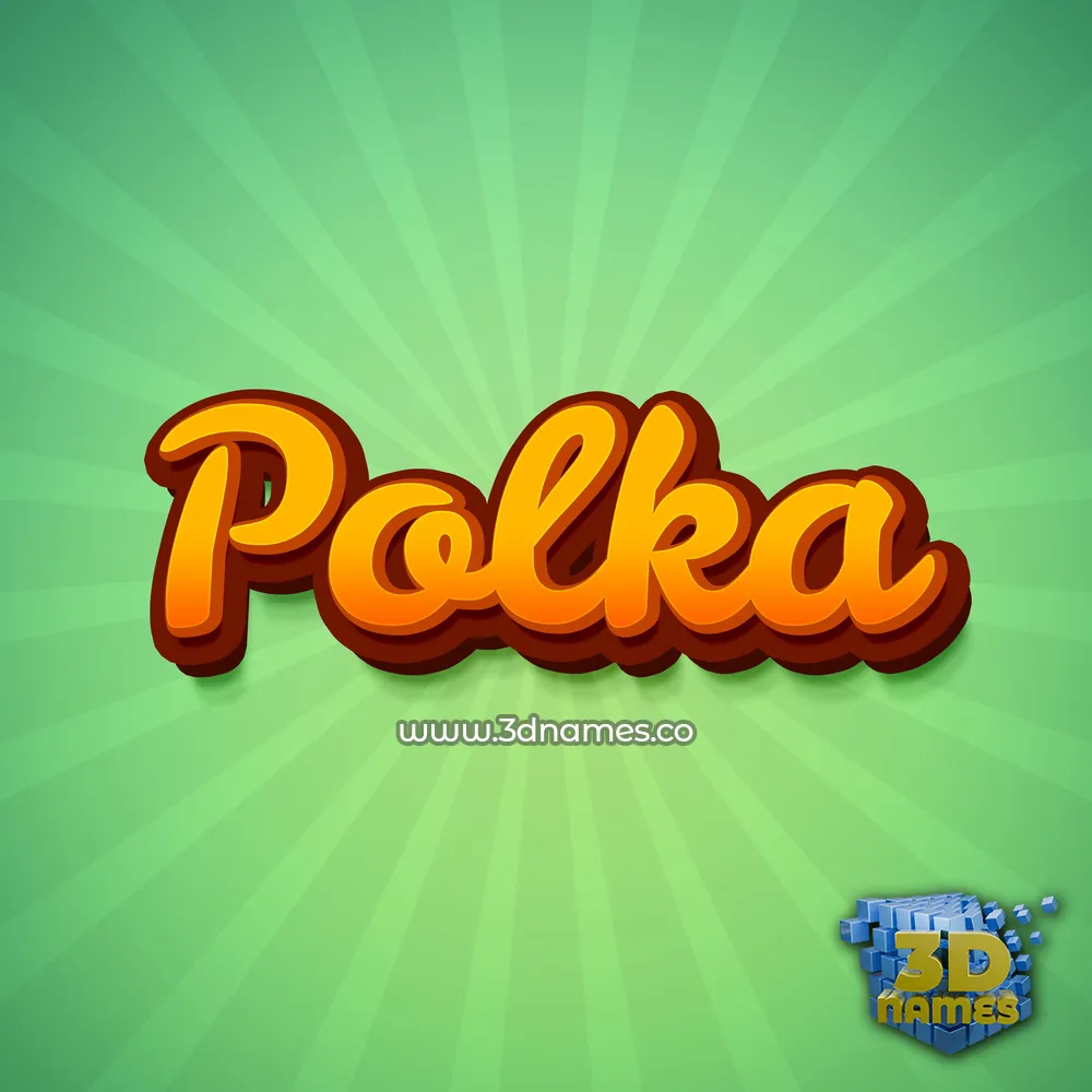 polka in Green Rays style - 3D name wallpaper