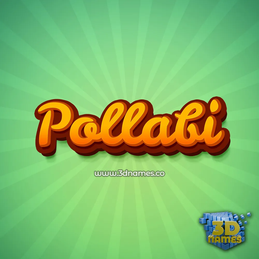 pollabi in Green Rays style - 3D name wallpaper