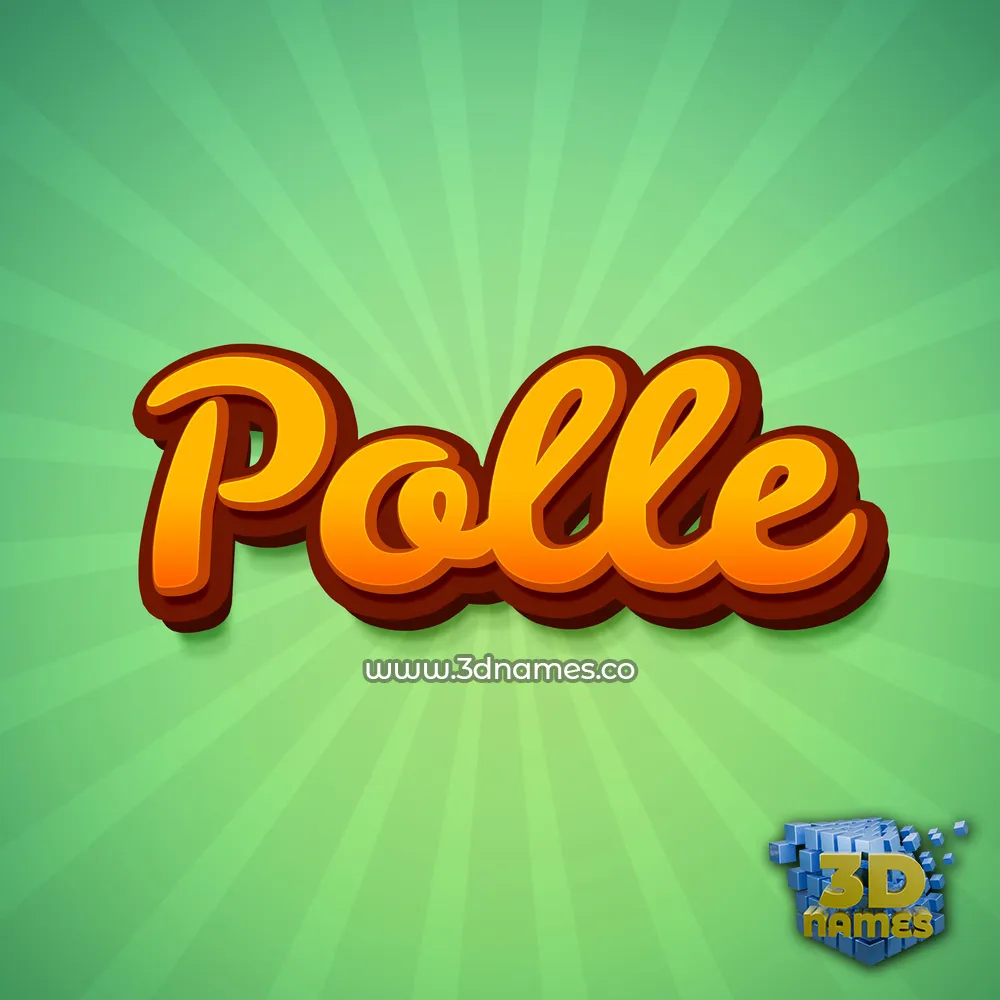 polle in Green Rays style - 3D name wallpaper