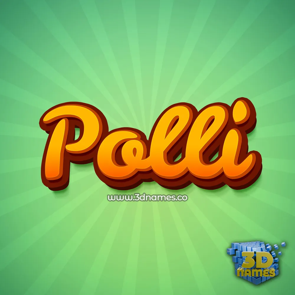 polli in Green Rays style - 3D name wallpaper