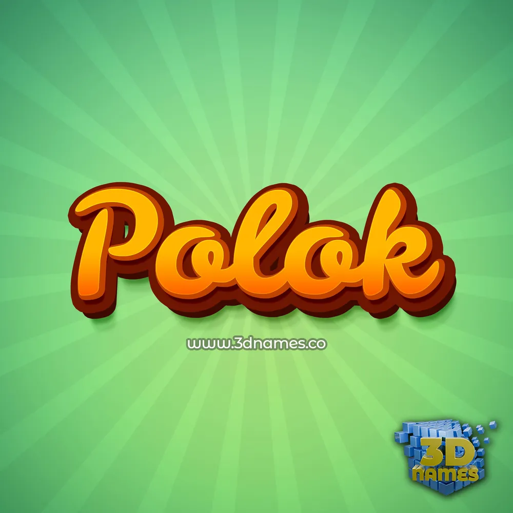 polok in Green Rays style - 3D name wallpaper