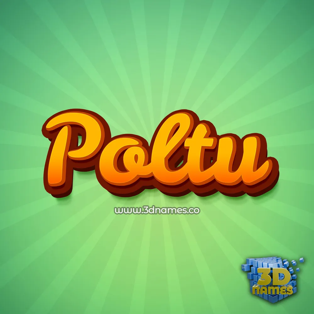 poltu in Green Rays style - 3D name wallpaper