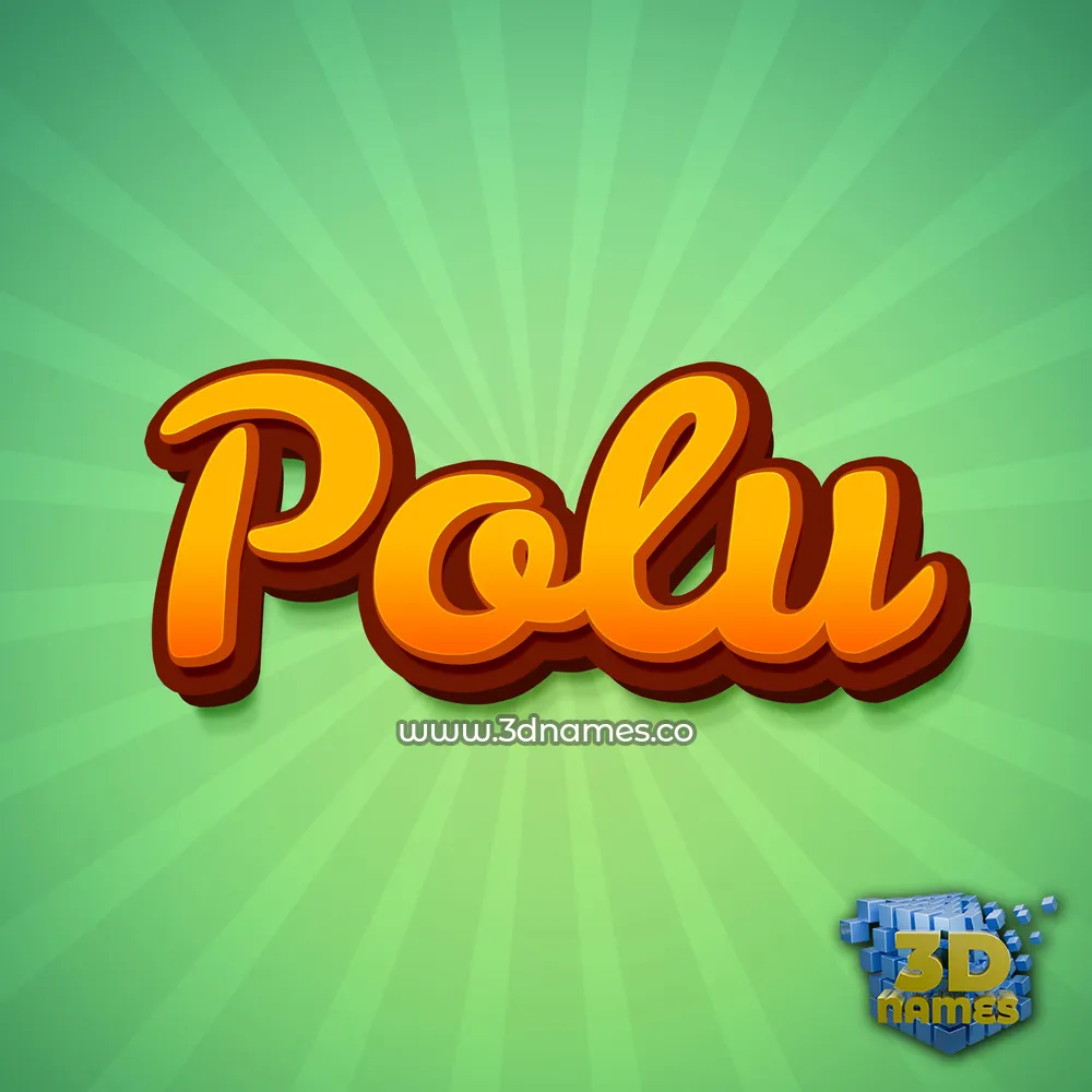 polu in Green Rays style - 3D name wallpaper