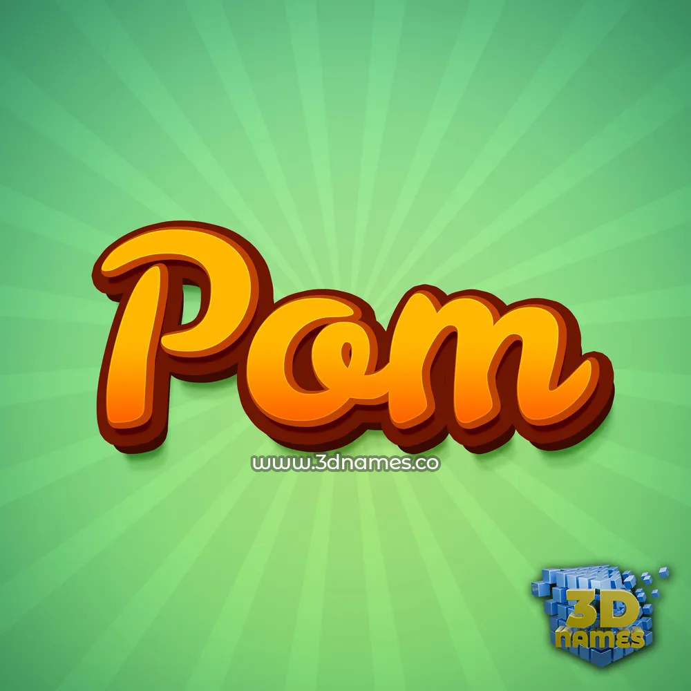 pom in Green Rays style - 3D name wallpaper