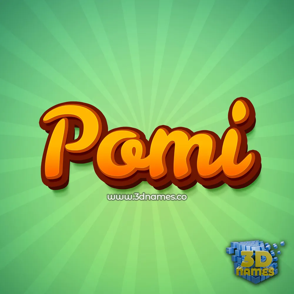 pomi in Green Rays style - 3D name wallpaper