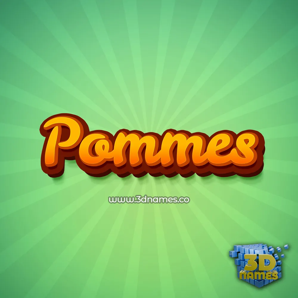 pommes in Green Rays style - 3D name wallpaper