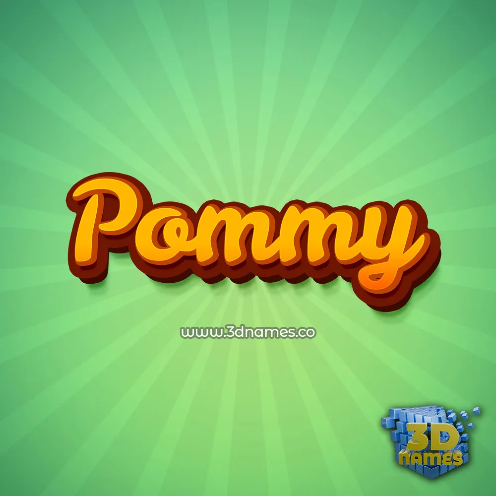 pommy in Green Rays style - 3D name wallpaper