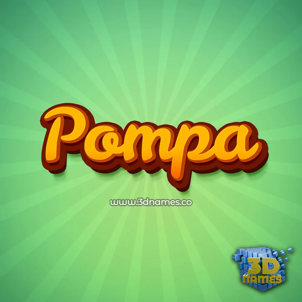 pompa in Green Rays style - 3D name wallpaper
