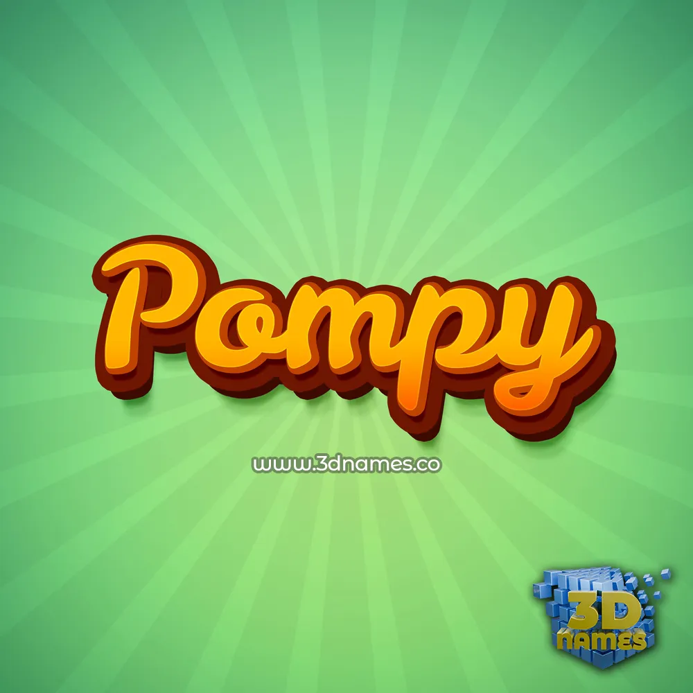 pompy in Green Rays style - 3D name wallpaper