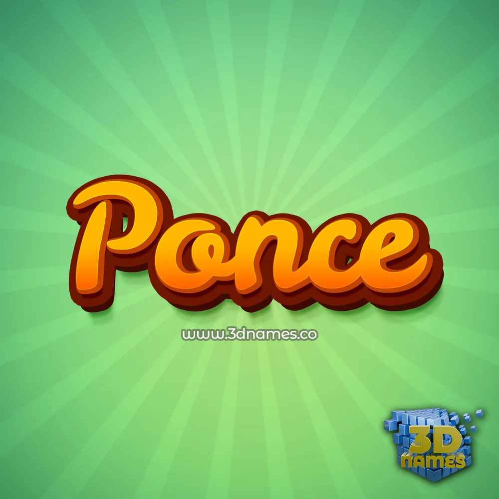 ponce in Green Rays style - 3D name wallpaper