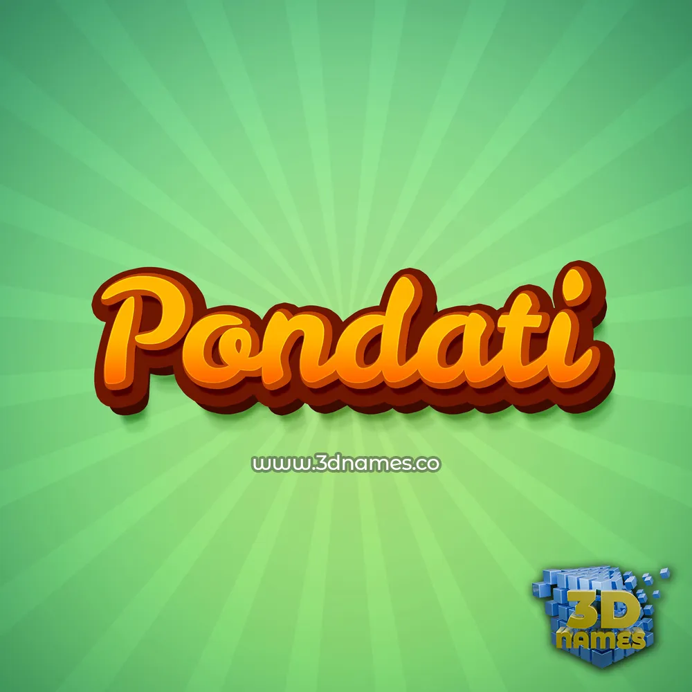 pondati in Green Rays style - 3D name wallpaper