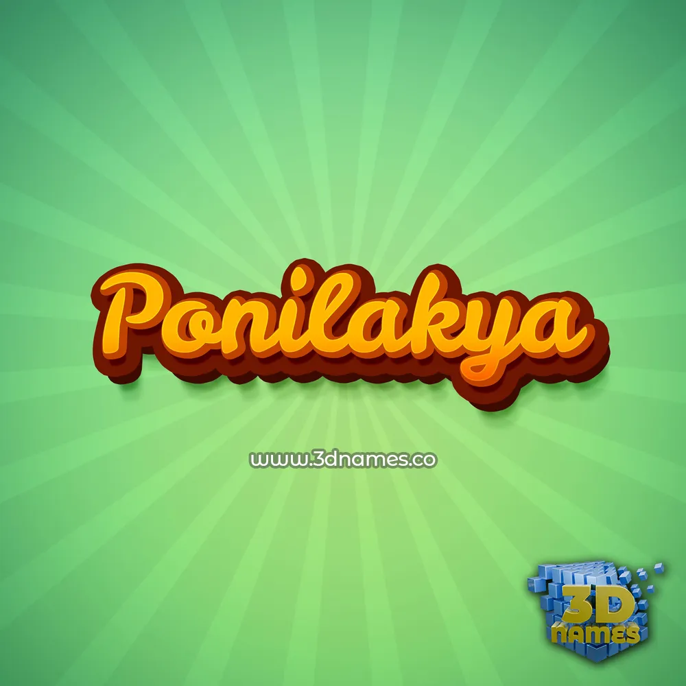 ponilakya in Green Rays style - 3D name wallpaper