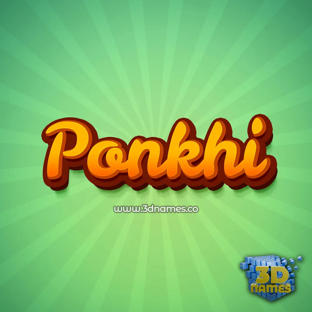 ponkhi in Green Rays style - 3D name wallpaper