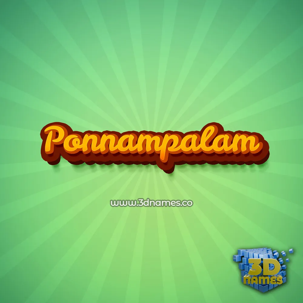 ponnampalam in Green Rays style - 3D name wallpaper