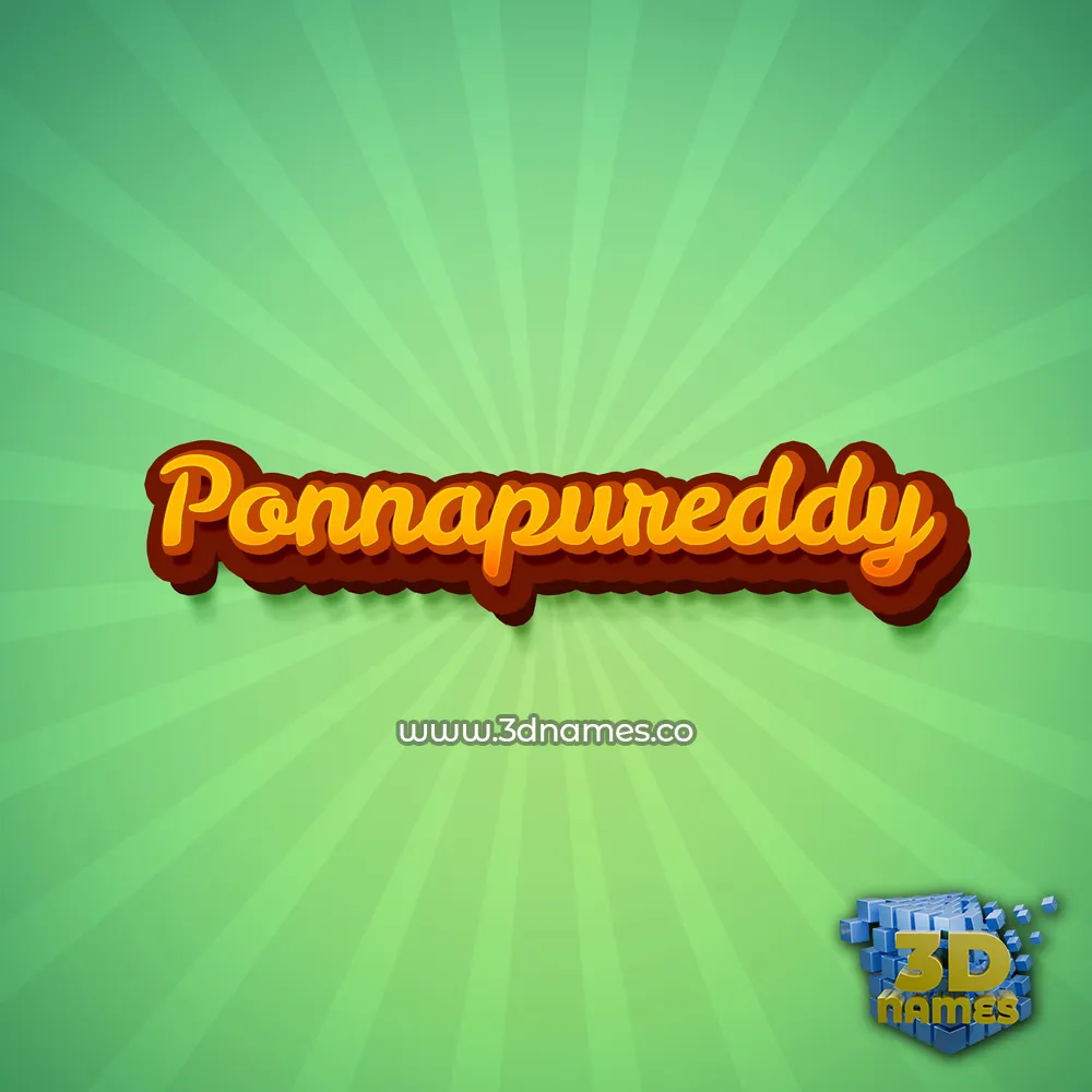 ponnapureddy in Green Rays style - 3D name wallpaper