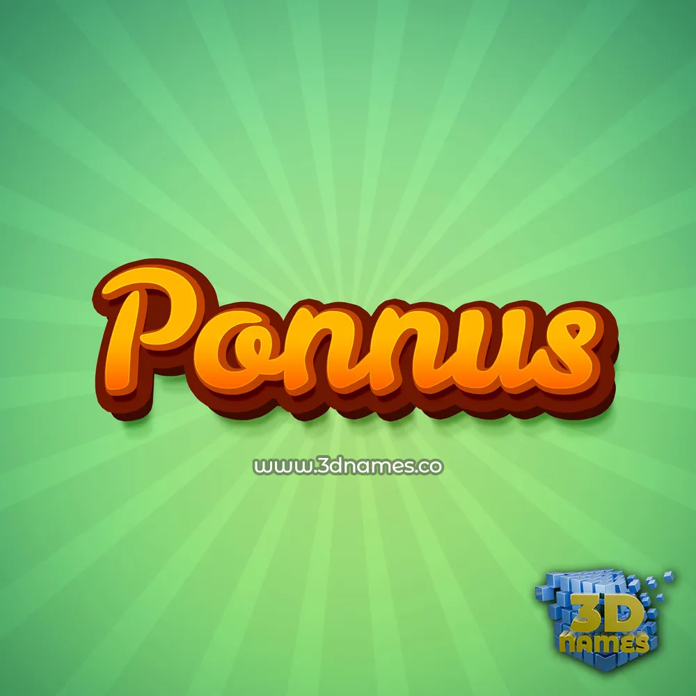 ponnus in Green Rays style - 3D name wallpaper