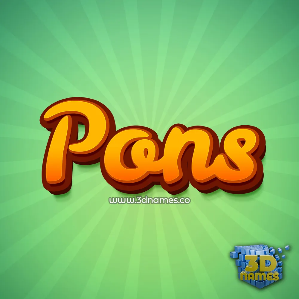 pons in Green Rays style - 3D name wallpaper