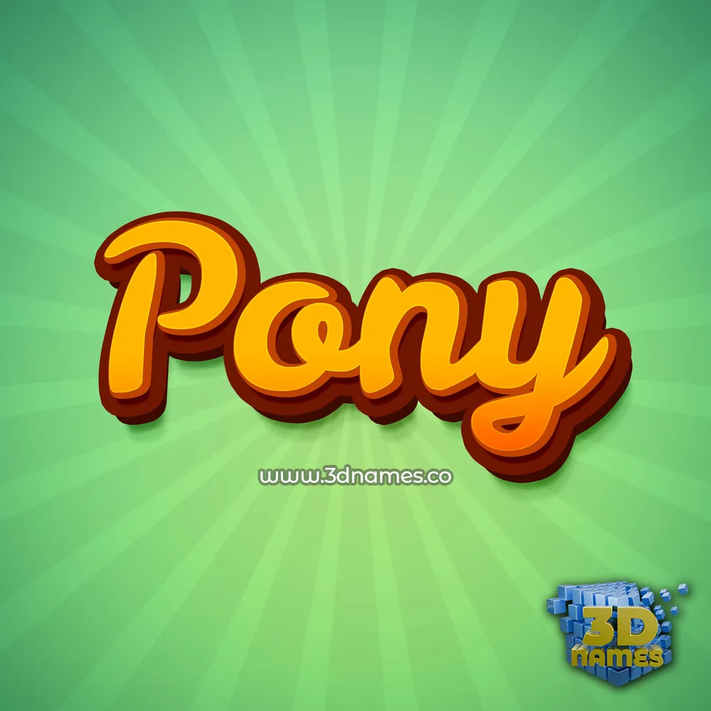 pony in Green Rays style - 3D name wallpaper