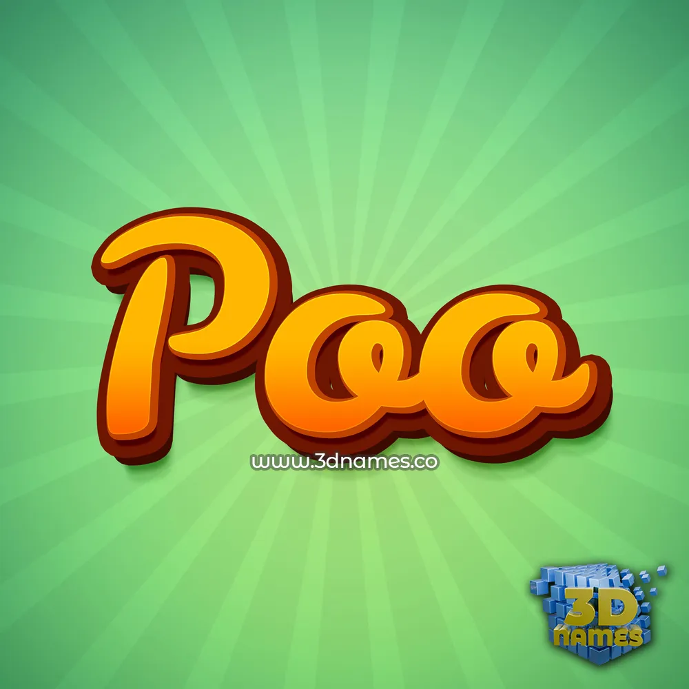poo in Green Rays style - 3D name wallpaper