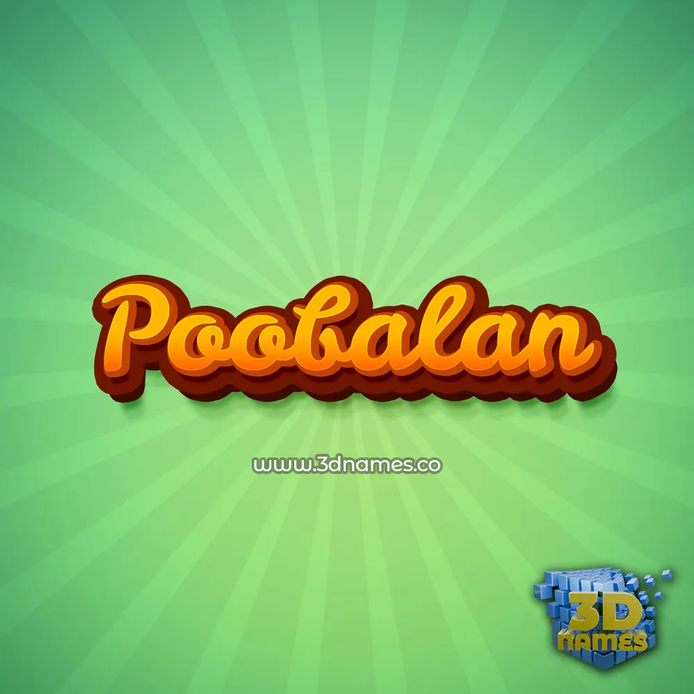 poobalan in Green Rays style - 3D name wallpaper
