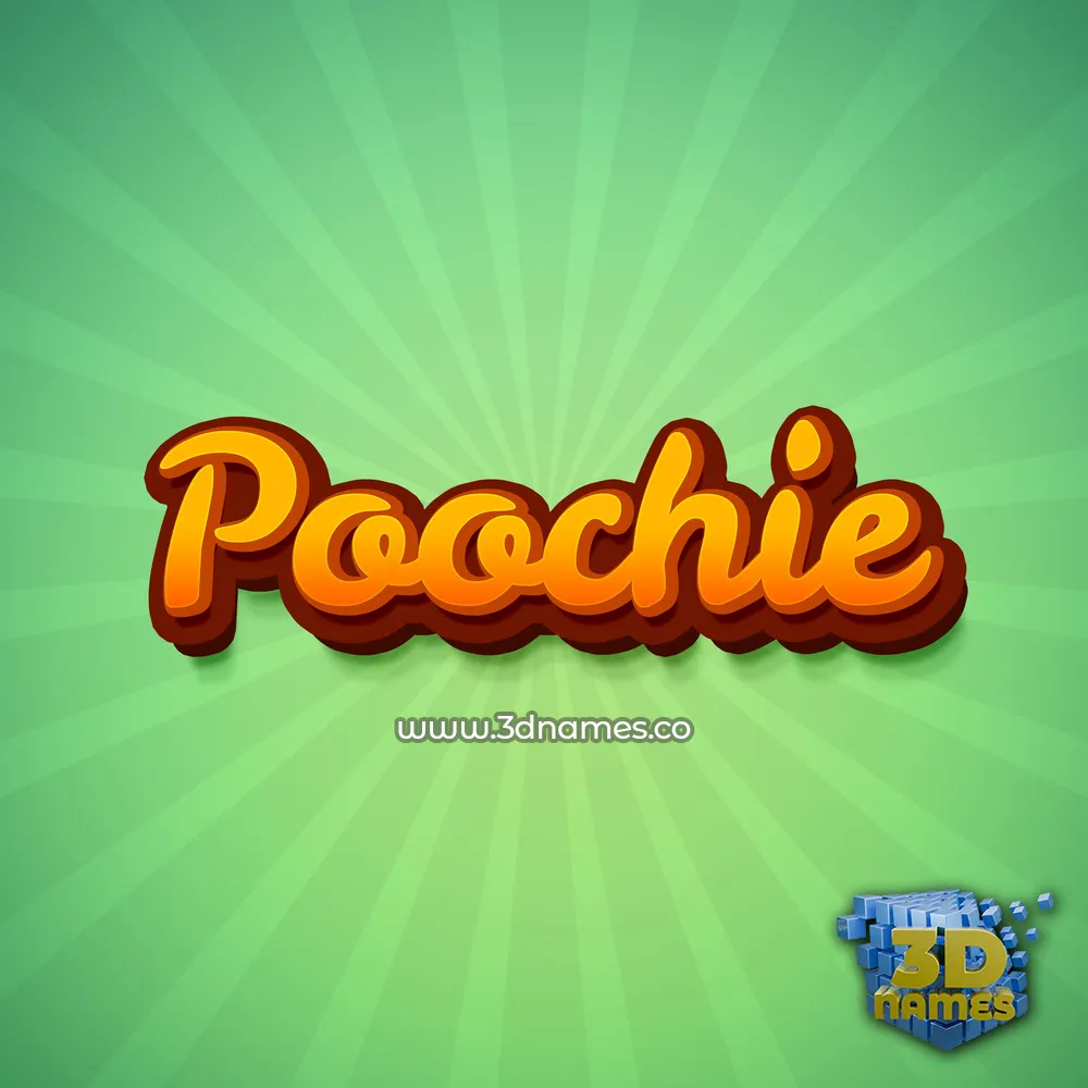 poochie in Green Rays style - 3D name wallpaper