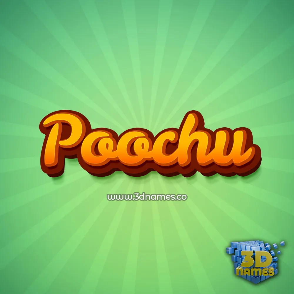 poochu in Green Rays style - 3D name wallpaper