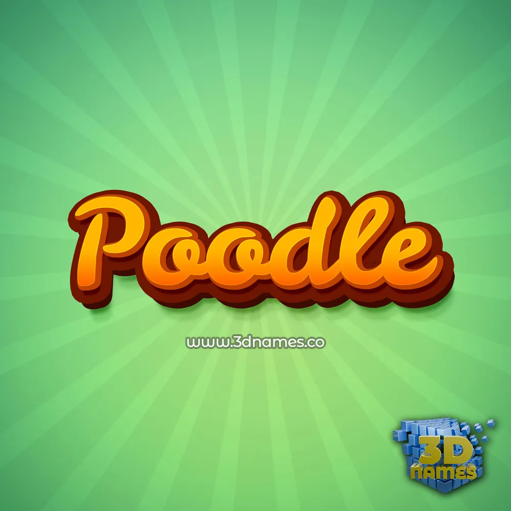 poodle in Green Rays style - 3D name wallpaper
