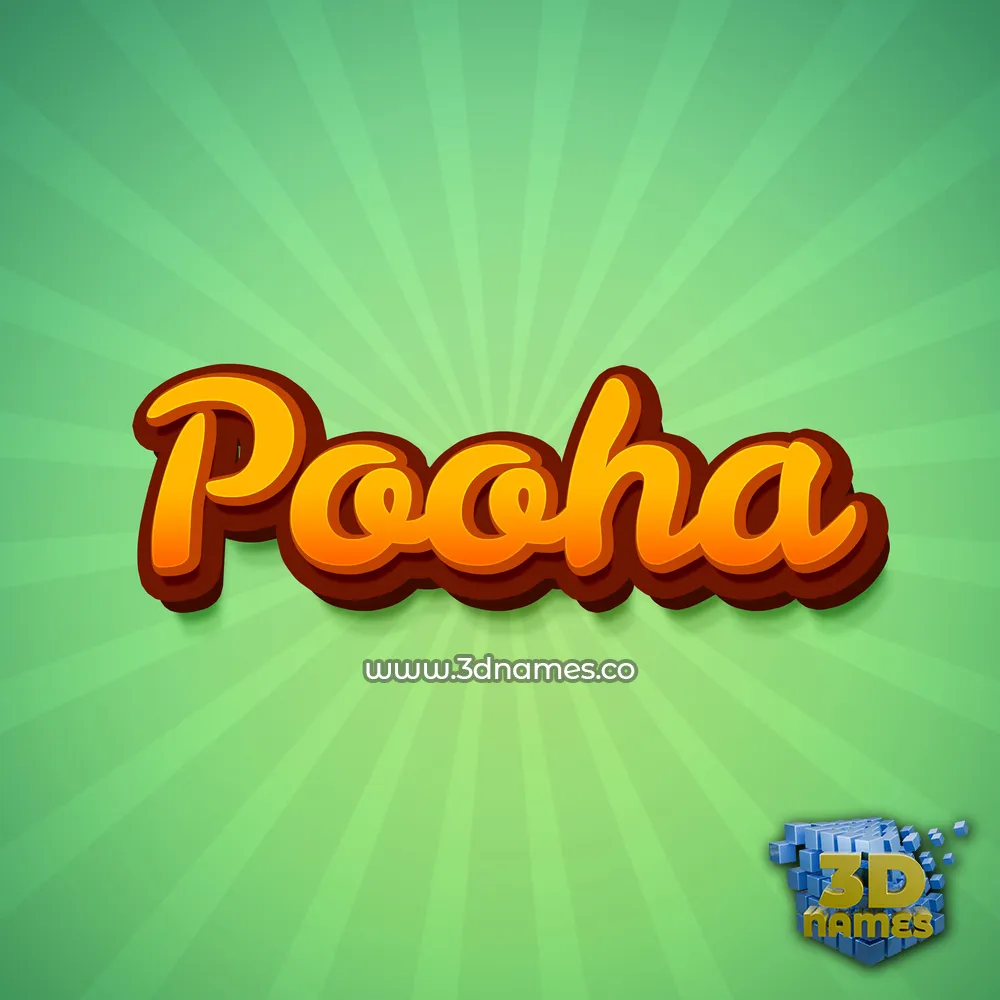 pooha in Green Rays style - 3D name wallpaper