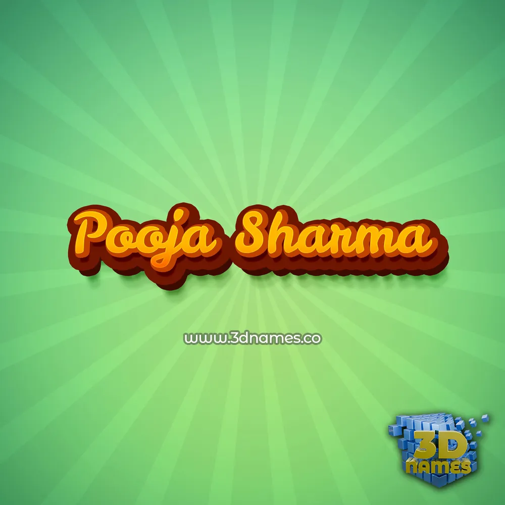 pooja sharma in Green Rays style - 3D name wallpaper