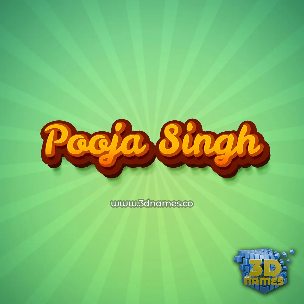 pooja singh in Green Rays style - 3D name wallpaper