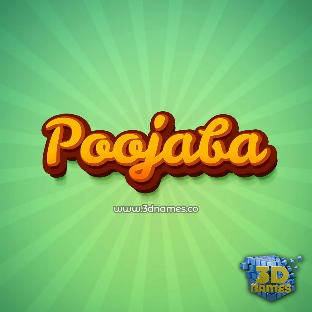 poojaba in Green Rays style - 3D name wallpaper
