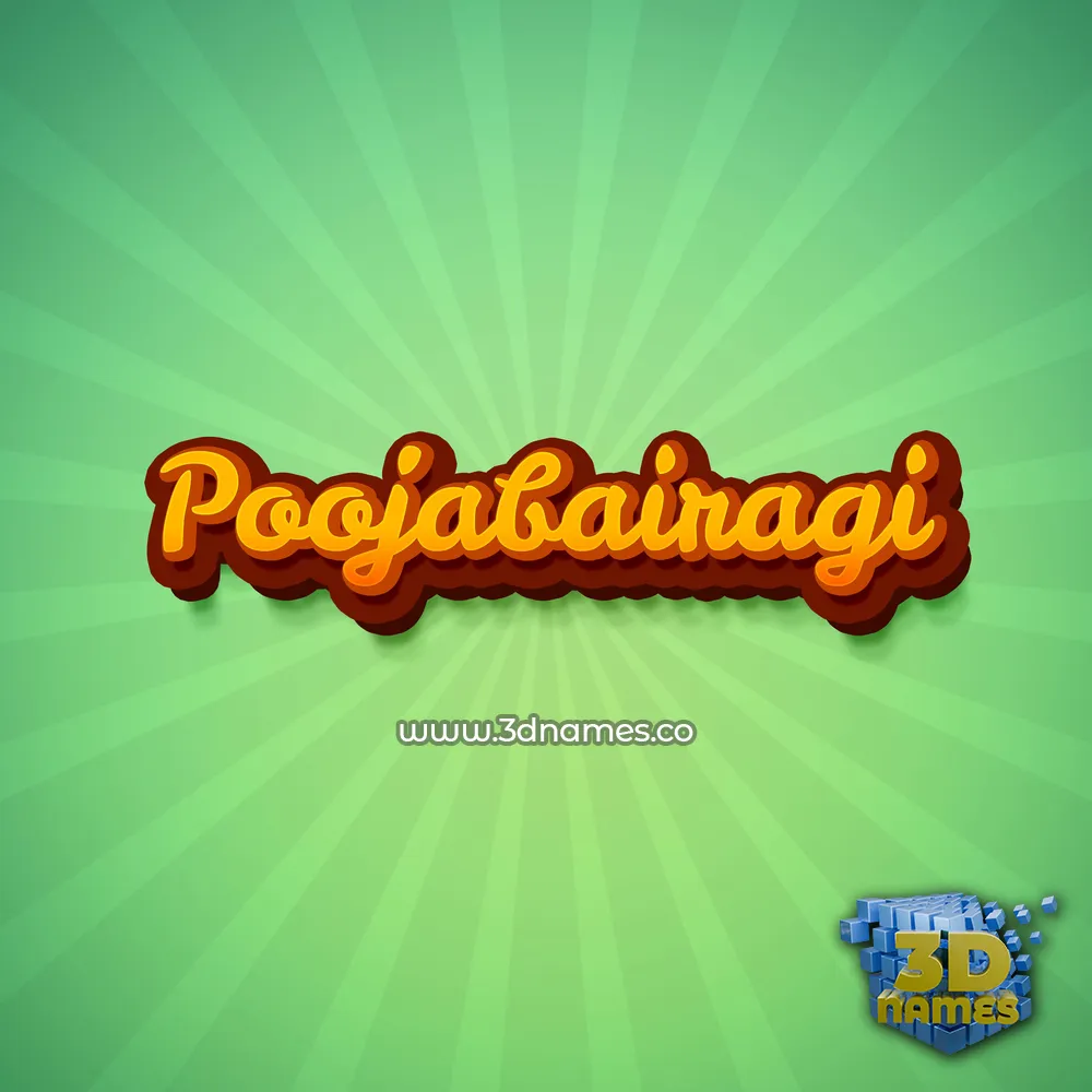 poojabairagi in Green Rays style - 3D name wallpaper