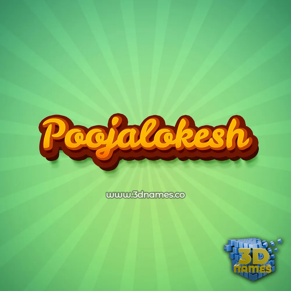 poojalokesh in Green Rays style - 3D name wallpaper