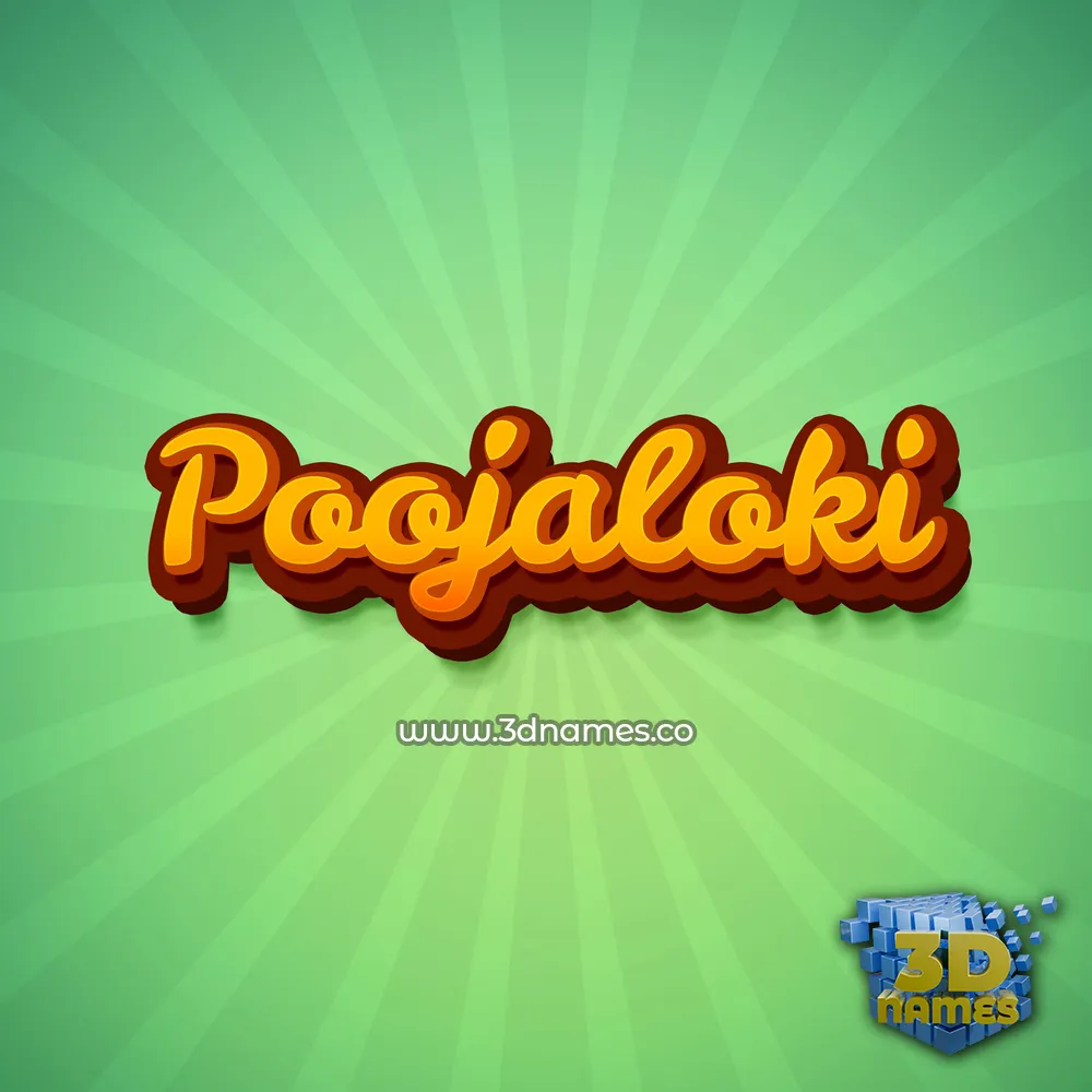 poojaloki in Green Rays style - 3D name wallpaper