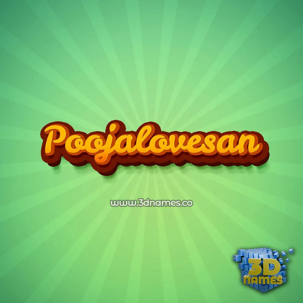 poojalovesan in Green Rays style - 3D name wallpaper