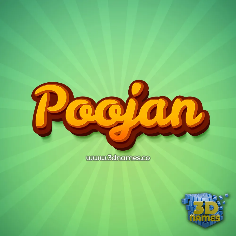 poojan in Green Rays style - 3D name wallpaper