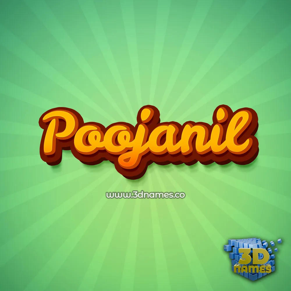 poojanil in Green Rays style - 3D name wallpaper