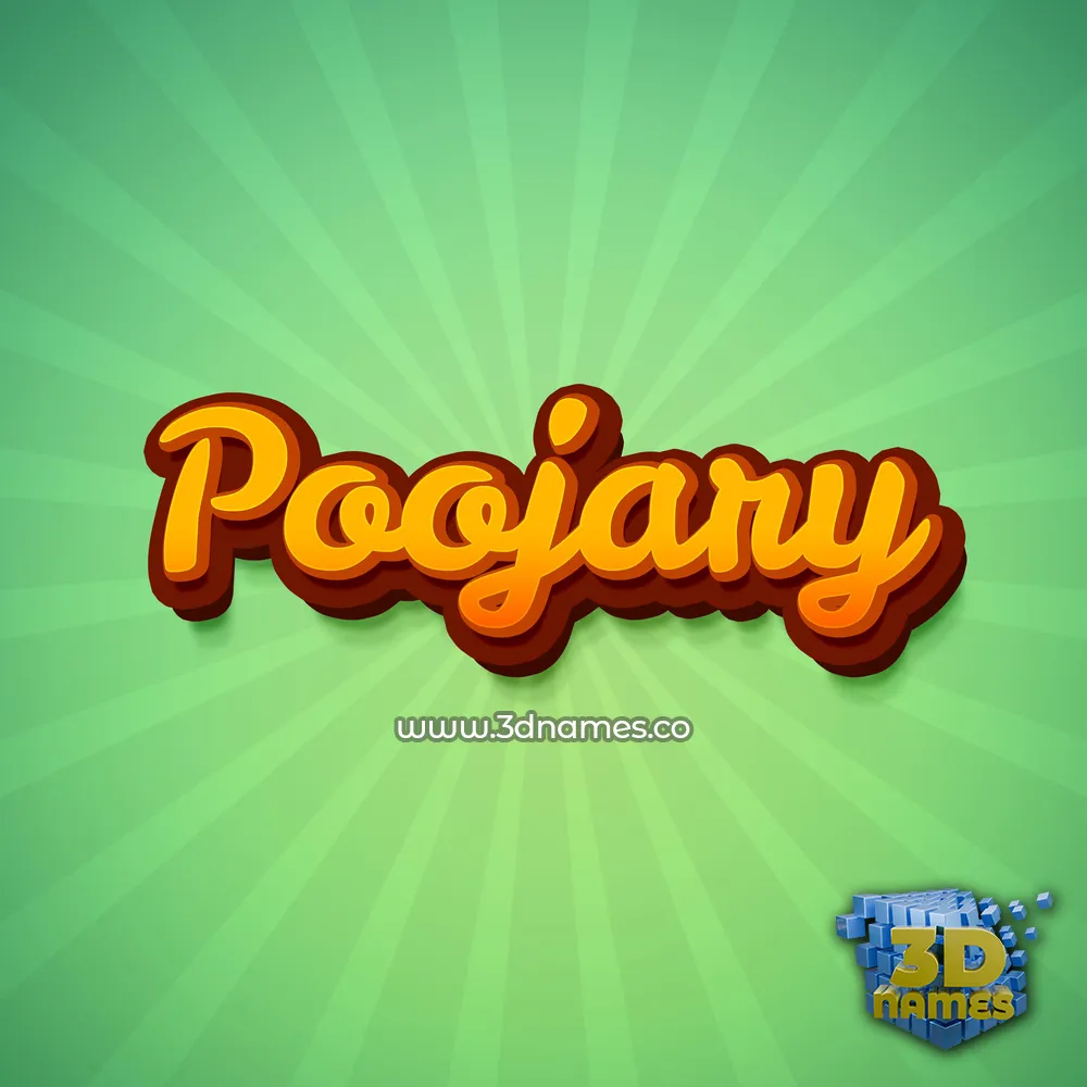 poojary in Green Rays style - 3D name wallpaper