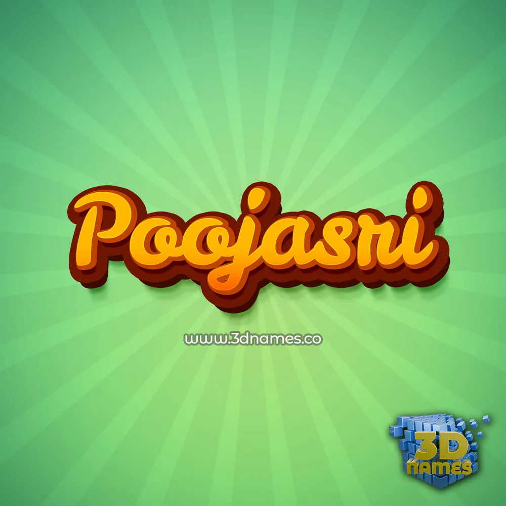poojasri in Green Rays style - 3D name wallpaper