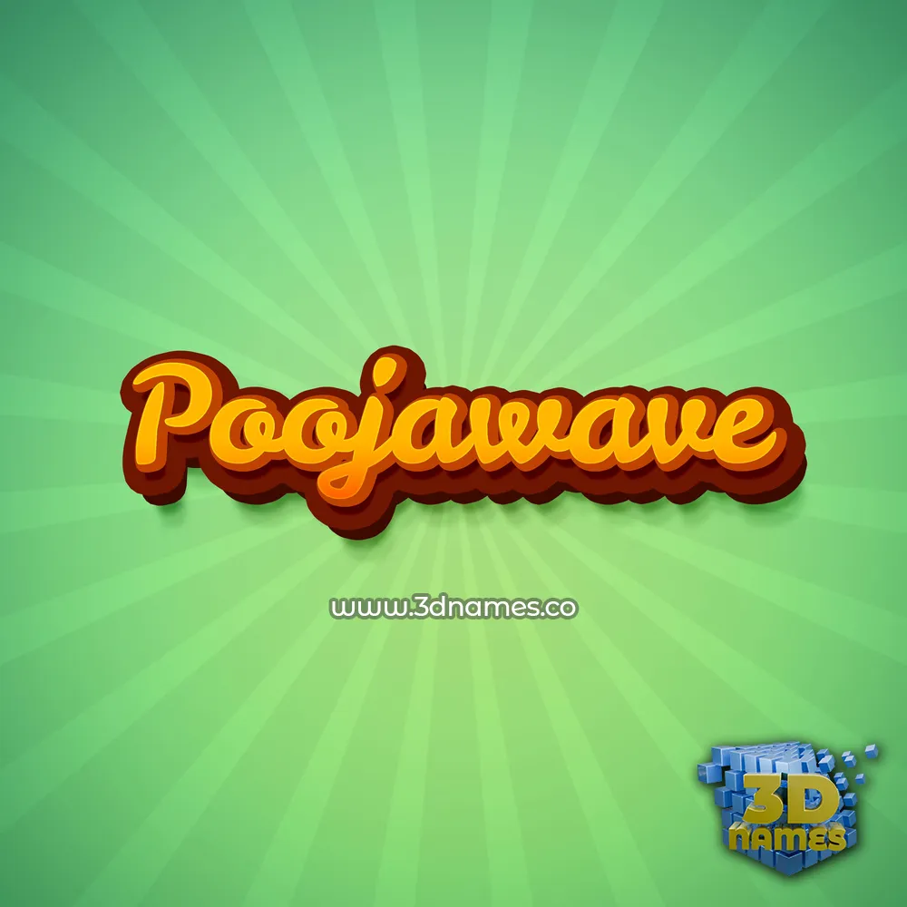 poojawave in Green Rays style - 3D name wallpaper