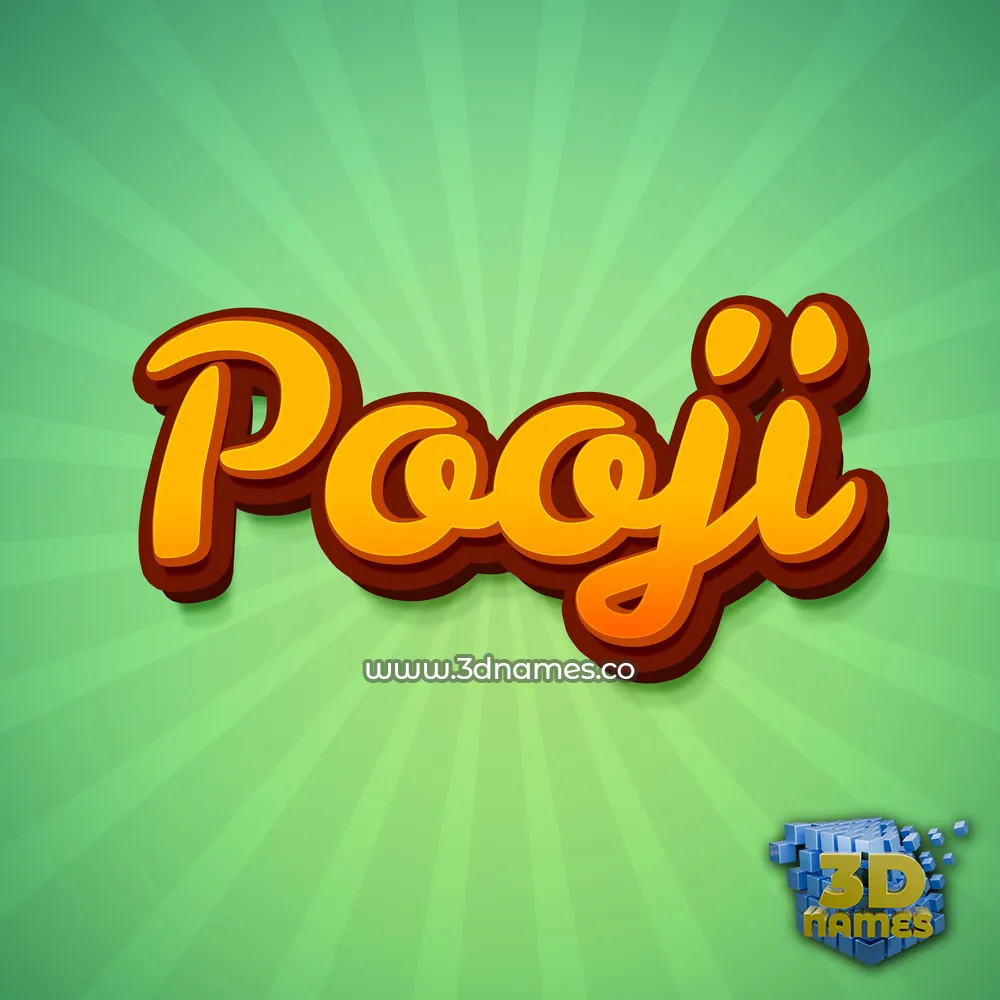pooji in Green Rays style - 3D name wallpaper