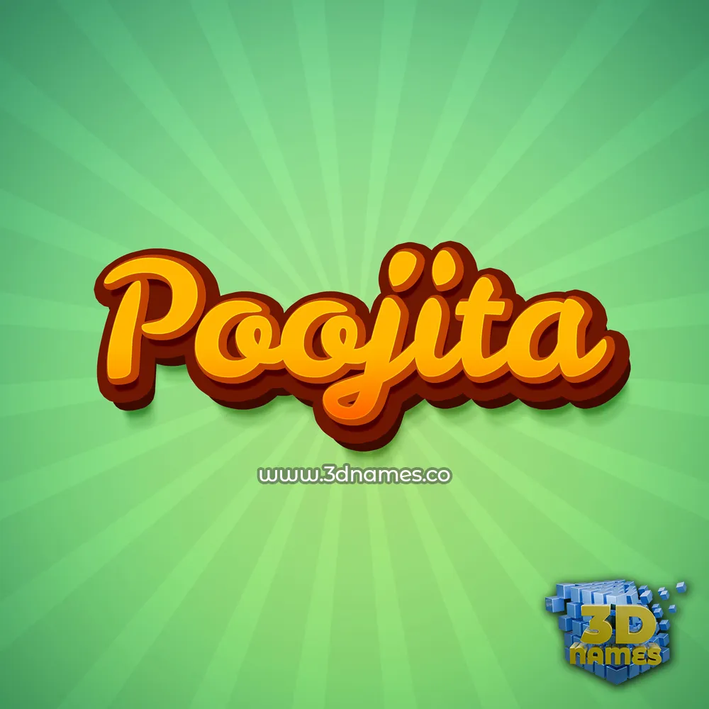 poojita in Green Rays style - 3D name wallpaper