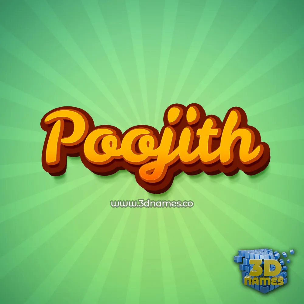 poojith in Green Rays style - 3D name wallpaper