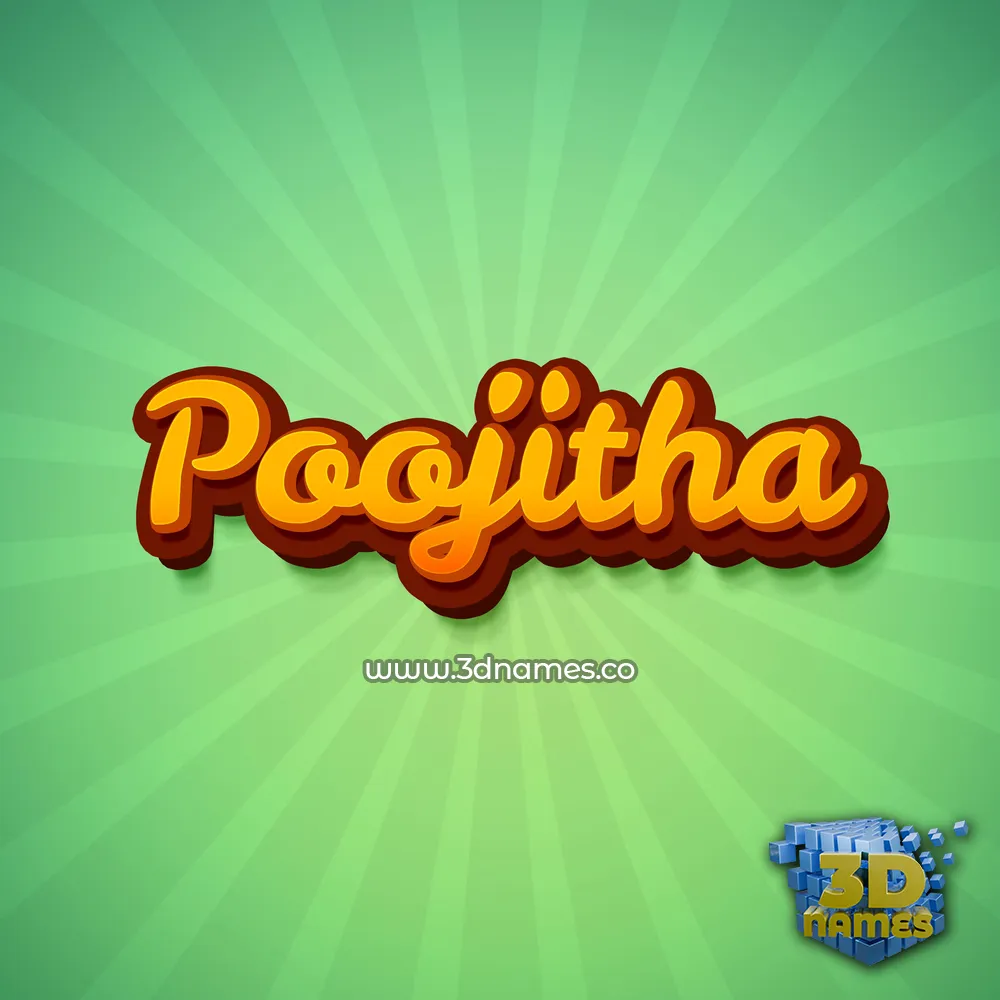 poojitha in Green Rays style - 3D name wallpaper