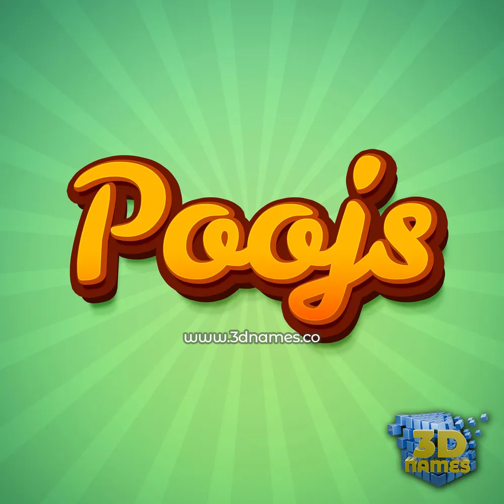 poojs in Green Rays style - 3D name wallpaper