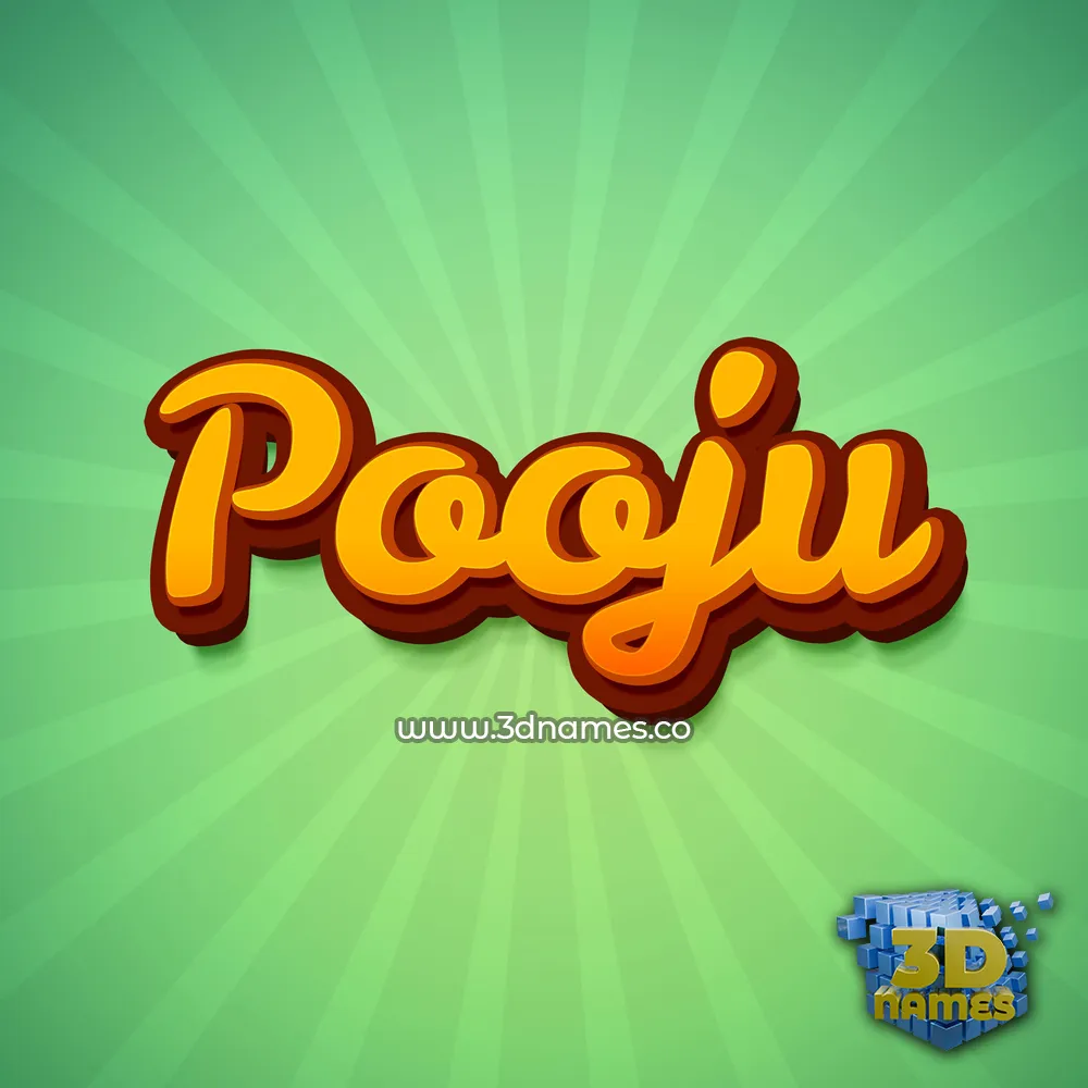 pooju in Green Rays style - 3D name wallpaper