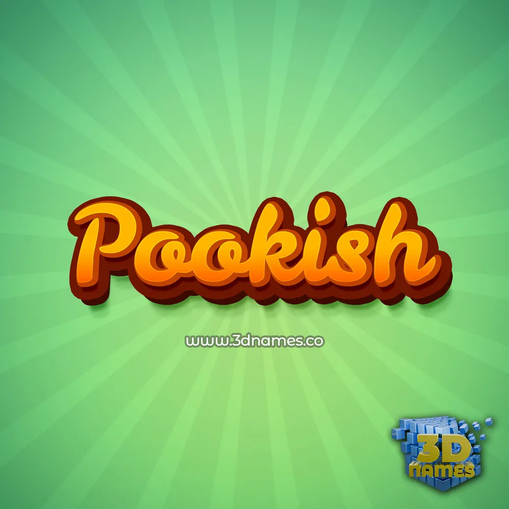 pookish in Green Rays style - 3D name wallpaper
